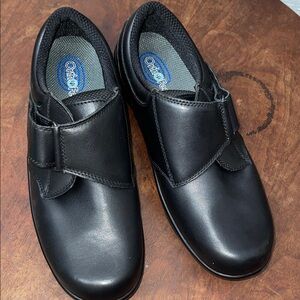Orthofeet Orthopedic Leather Walking Shoes Black Women’s 10.5 M Comfort Diabetic
